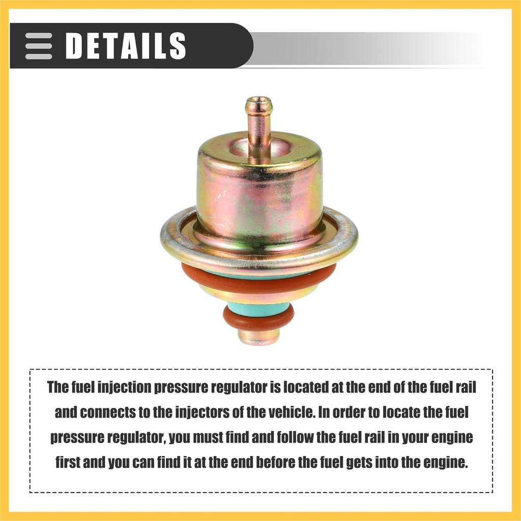 Fuel Injection Pressure Regulator, Fuel Pressure Regulator Gas, for Jeep Wrangler 1991-1995, Metal, with Ring, 12460604, Bronze Tone Auto Replacement