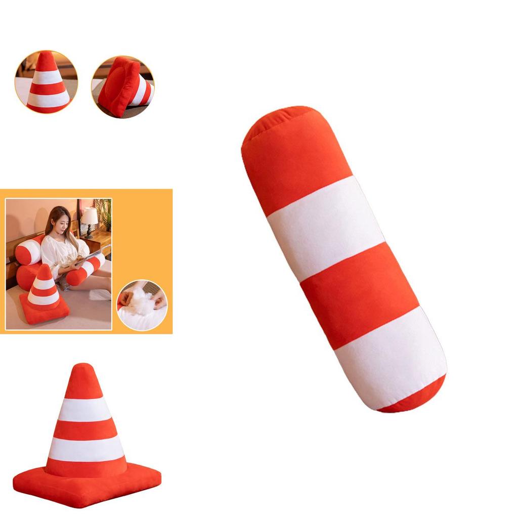 Creative Traffic Safety Cone Pillow Plush Toy For School And Kindergarten Teaching Aids
