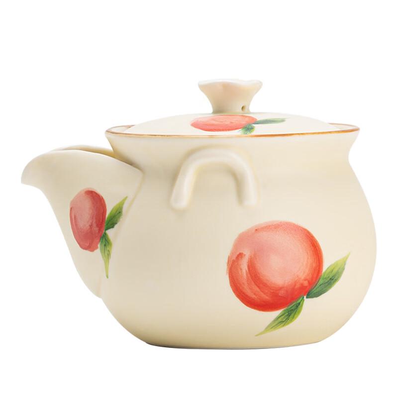 Cremegelb Pfirsich Fulu Keramik Teekanne