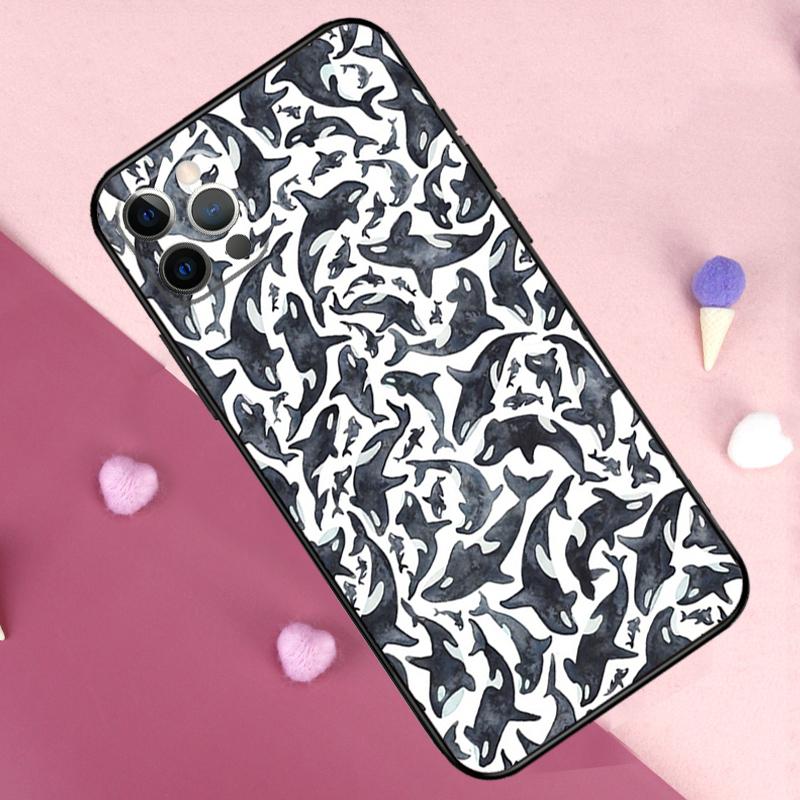 Orcas Killer Whales Phone Case For iPhone 17 Pro Max 17 Air 11 14 15 16 Pro Max Plus 12 13 Mini 16e Back Cover