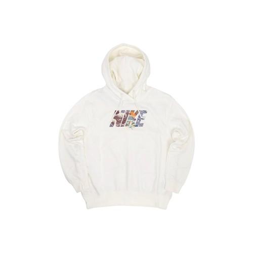 Nike Letter Print Pullover Hoodie Loose Fit Sports Casual Sweatshirt for Women M белый