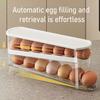 2-stufiger Eierhalter für rollende Eier Aufbewahrungsbox Platzspender Klarer Kühlschrank Automatischer Spar-Eierorganisator