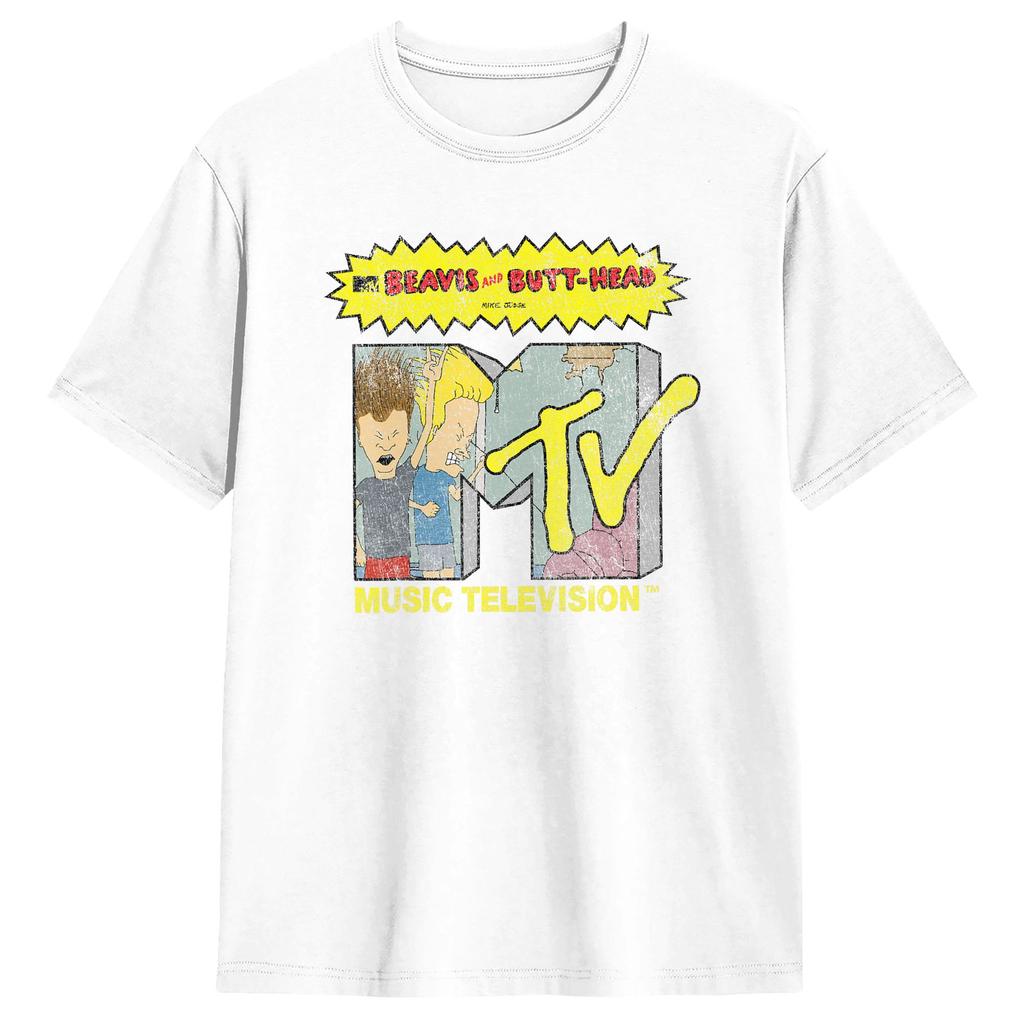 Beavis and ButtHead  MTV Logo TShirts for Unisex  Funny Pure Cotton Tees O Neck Short Sleeve T Shirts Graphic Printed Tops