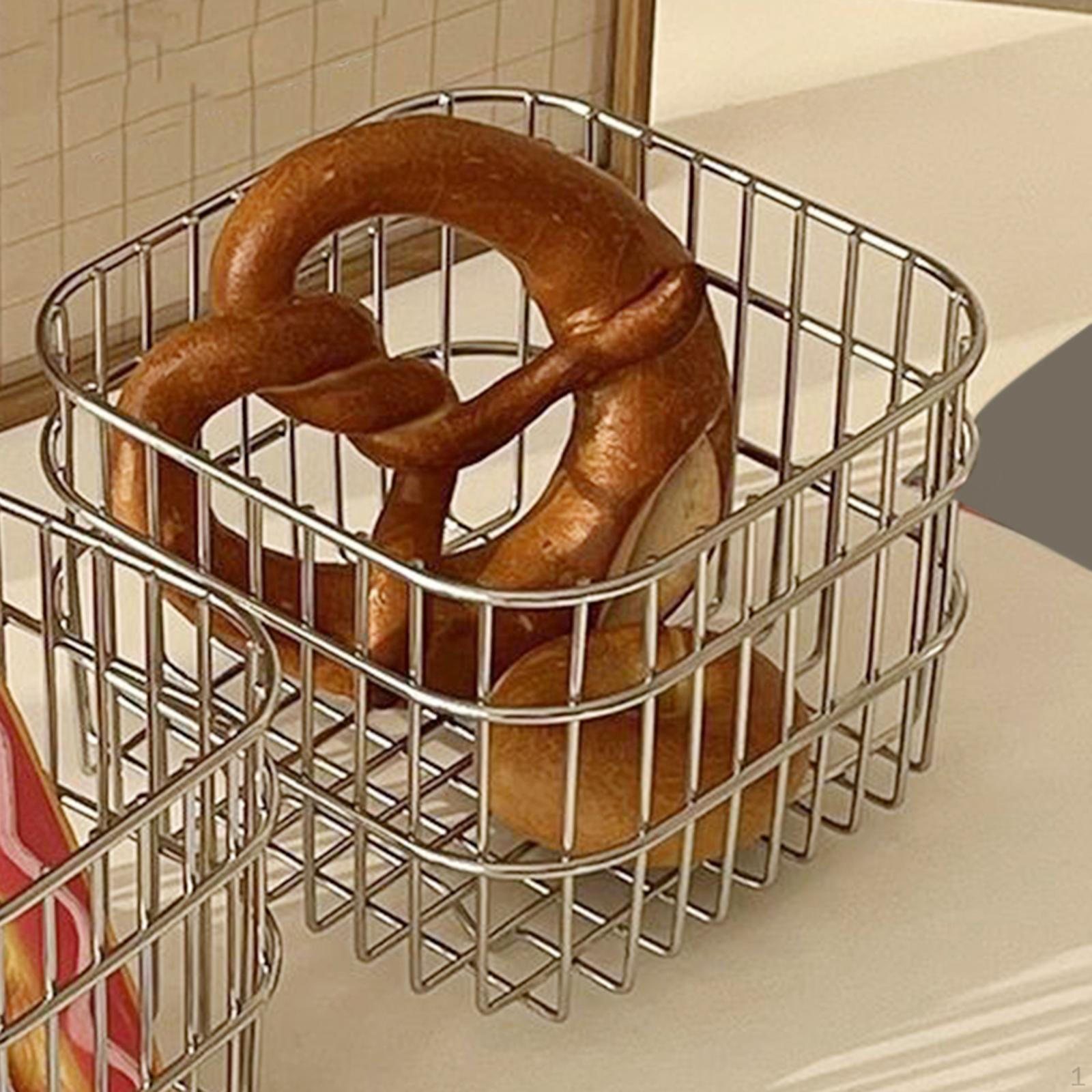 

Настольный органайзер-корзина из проволочной сетки Кухонная сушилка Контейнеры для хранения Контейнер для мелочей 13x13x10cm