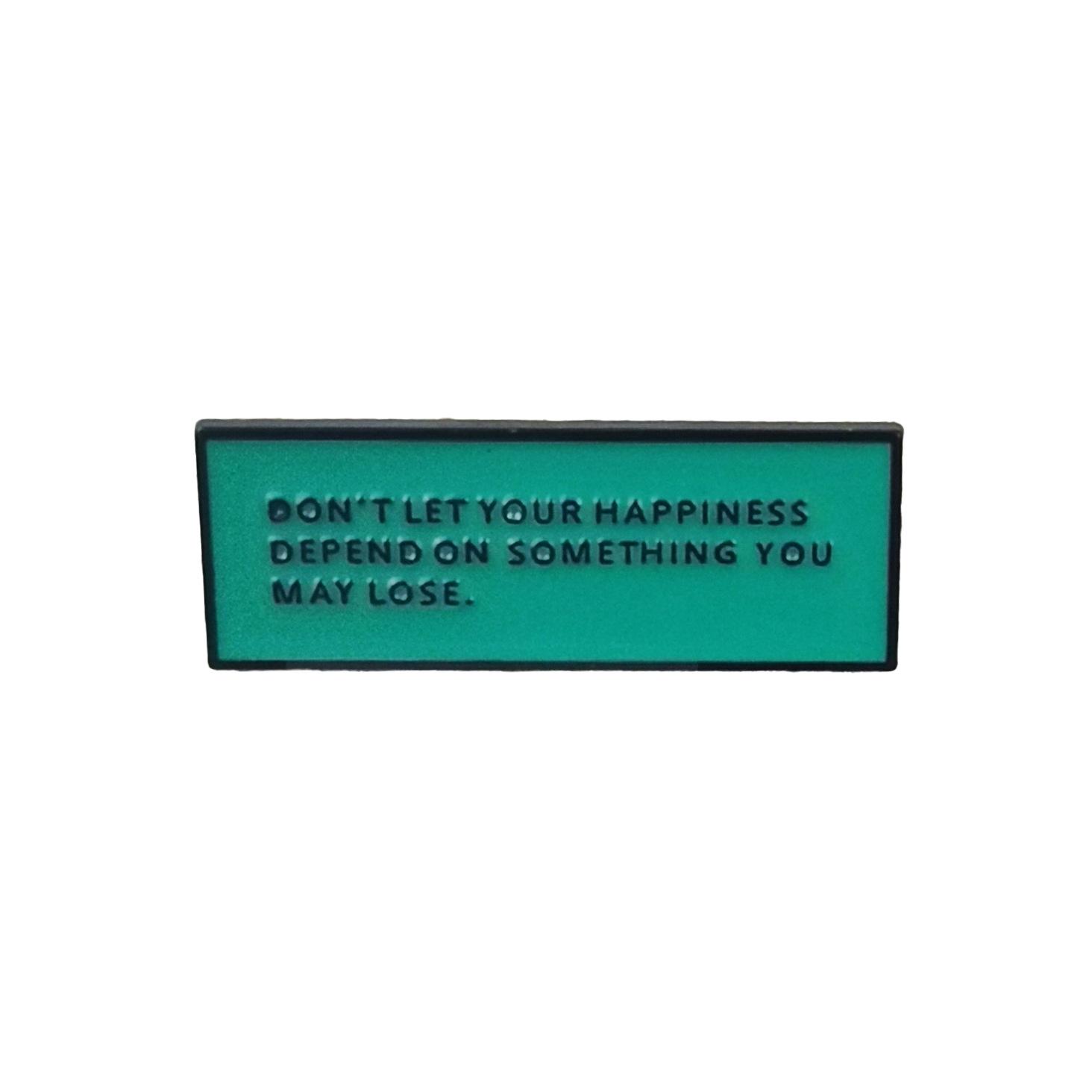 Classic English Quote Brooch: Elegant Geometric Enamel Alloy