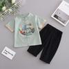 Completo Estivo da Ragazzo a Maniche Corte Stile Cinese per Bambini Hanbok Bello Completo Tang Cotone Lino Sezione Sottile di Abbigliamento Antico