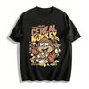 Cereal Monkey Graphic Tee Fun Cartoon Print Casual Top Pure Cotton T-shirt