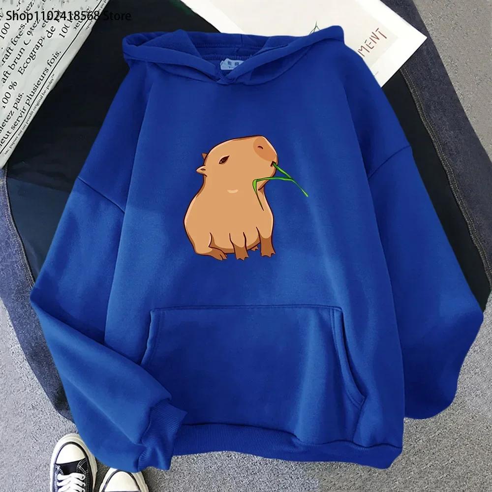 Lustiger Capybara-Print Hoodie Damen Kawaii Sweatshirt für Mädchen Unisex Mode Pullover Harajuku Grafik Kapuzenpullover Cartoon Oberteile