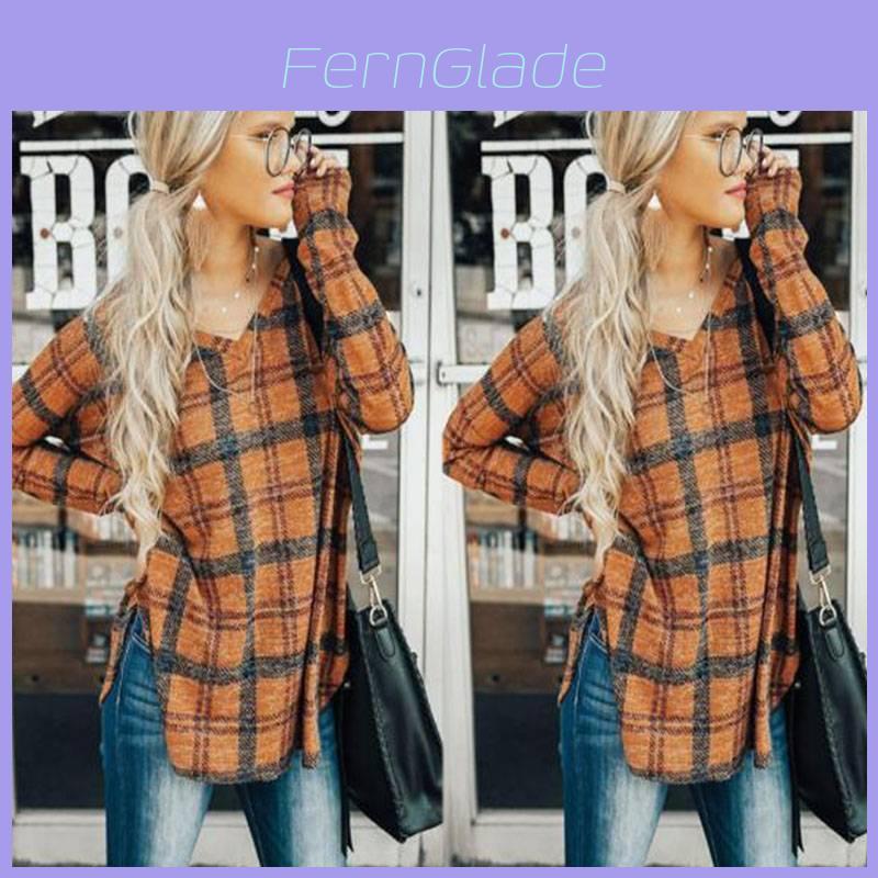 Vintage Plaid Shirt For Women With Polyester Blend Long Sleeve Casual Style