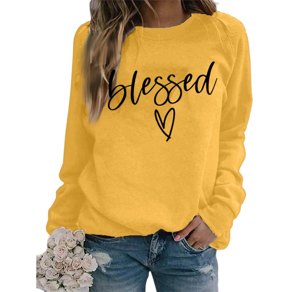 Women's Fashionable Casual Long Sleeve Printed Pullover Sweatshirt