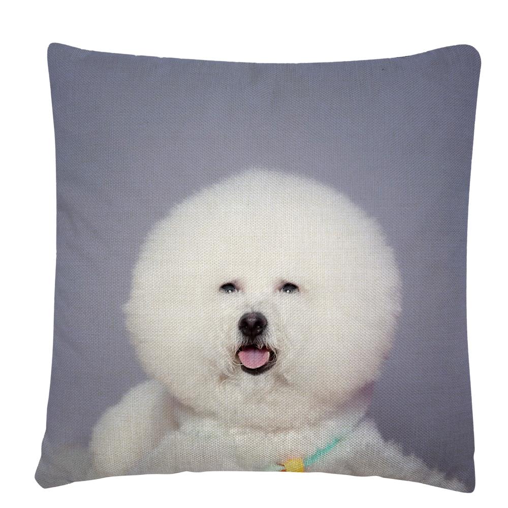 Kissenbezug mit Welpen-/Hunde-Kunstfoto-Muster, Polyester, Kissenbezug, Heim-Sofa-Auto-Dekor