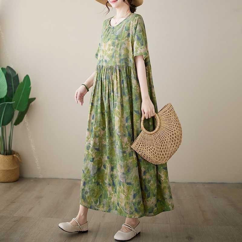 Summer New Round Neck Printed Dresses