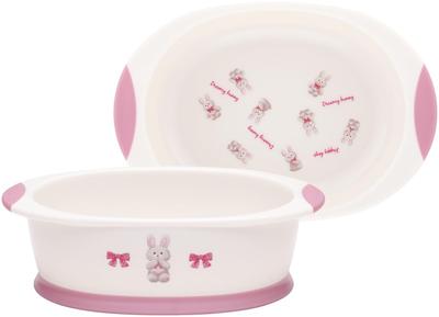 Skater-Schüssel, Kindergeschirr mit leicht auszulöffelndem Rand, Baby-Schälchen, Plüsch-Hasen-Design, WP4-A