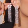 Fashion Versatile Long Fringed Earrings Luxury Shiny Rhinestone Ear Jewelry