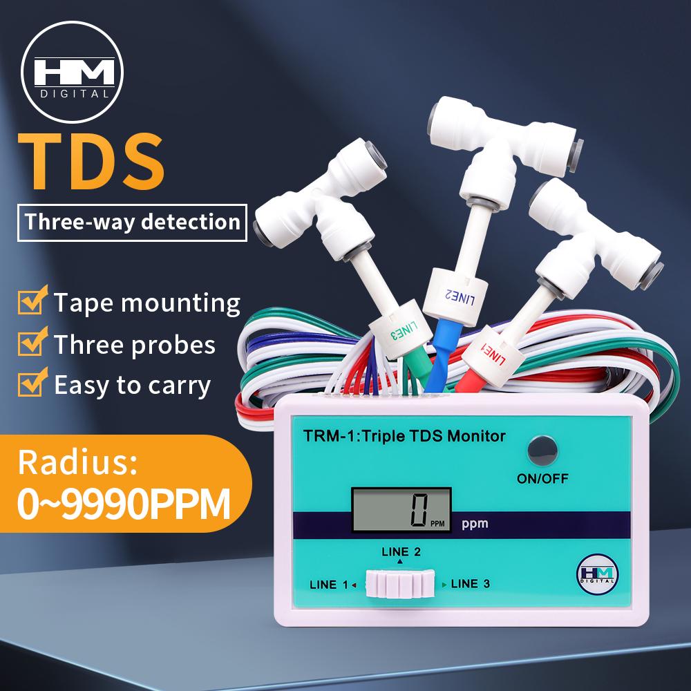 SM1 Single/TRM1 Triple TDS Meter Online TDS Water Quality Tester 0-9990PPM LCD Display Water Quality Purity Tester PH Meter