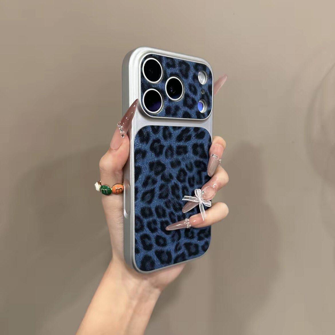 

iPhone 16 ProMax Leopard Glitter Case—Full Coverage, Drop-Proof, Soft with Large Window for Apple 15 iPhone 14