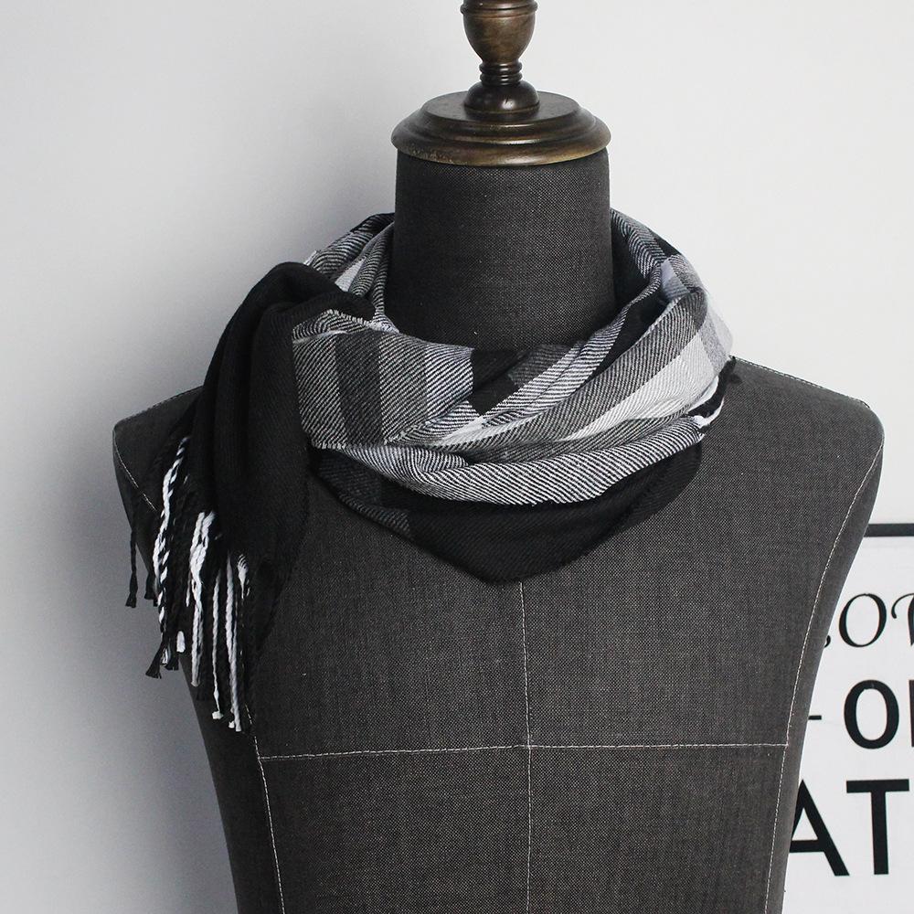 Autumn And Winter Scarves Imitation Cashmere Warm Men'S Plaid Scarf Manufacturers