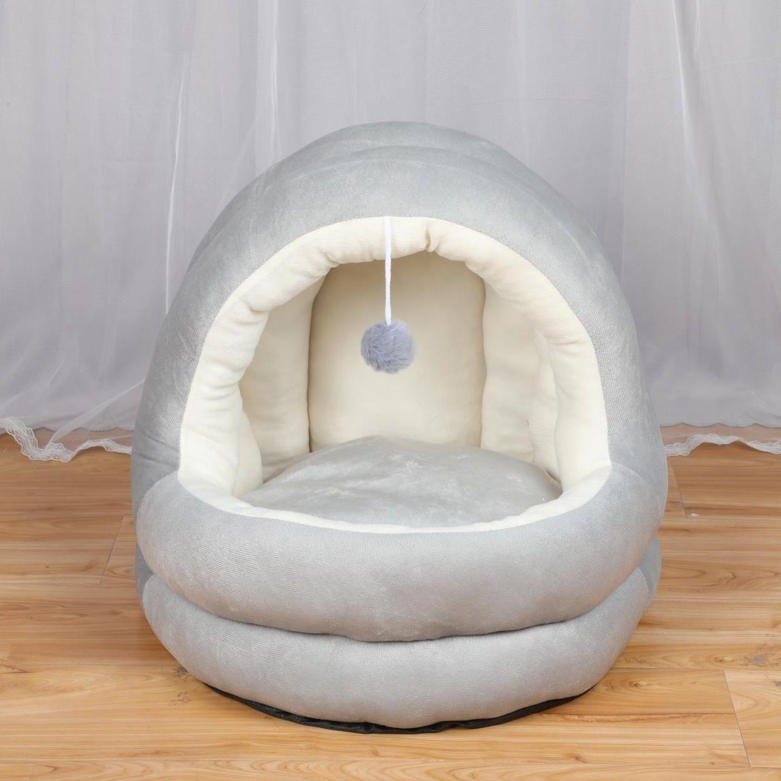 

Теплая кошачья лежанка на четыре сезона: Съемный, Моющийся, Полузакрытый домик S (30*28*26cm) for small pets