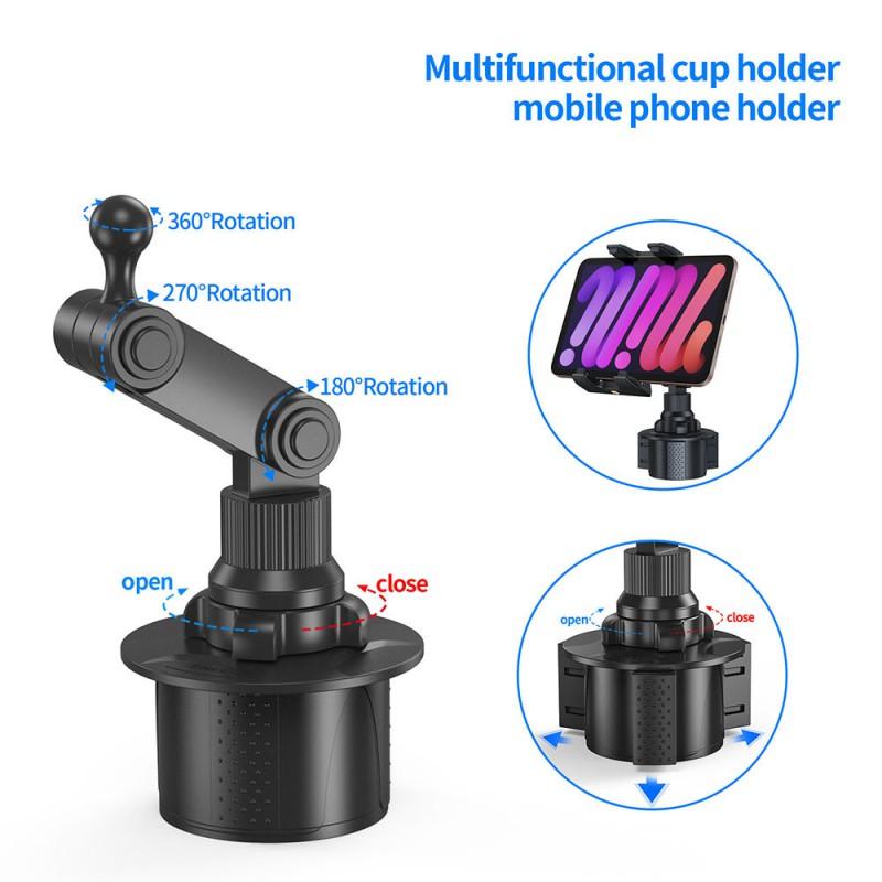 Universal Car Phone Holder With Cup Mount 360 Rotating Magnetic Stand Smartphone Tablet GPS Navigation