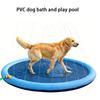 Summer Dog Splash Sprinkler Pad Foldable Pet Fountain Water Mat Outdoor Cooling Toy for Dogs Kids Blue 100/150/170cm