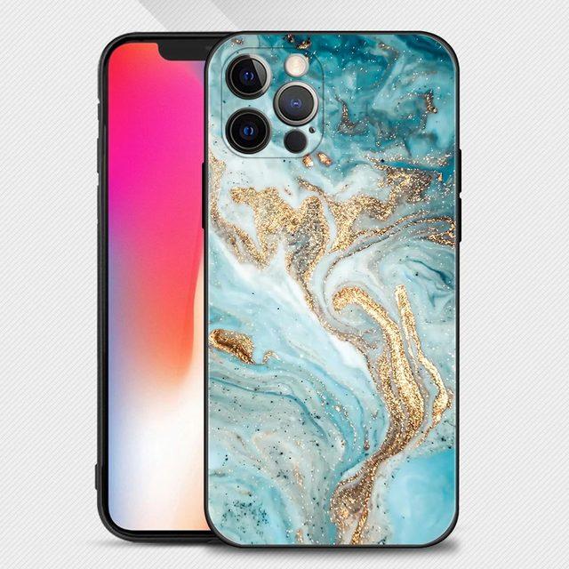 

Чехол для телефона для Iphone 14 14 13 12 11 Pro Max Xs Max Xr X 7 8 Plus 12 Mini 6s Capa Black Shell Розовое золото Мрамор Art Fashion For iPhone 6 6S Plus