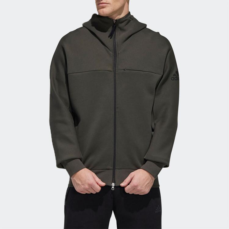 Adidas O1 Htt Music Logo Casual Sports Hooded Jacket Men Outerwear Deep-Earth-Brown FM9387