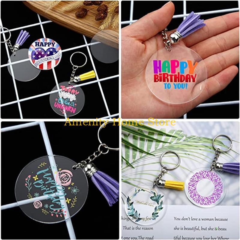 

F26C 30Pcs Clear Acrylic Sheets Perspex Plate Round Disc Clear Board for Cake Baking Decoration Photo Frame Display CN