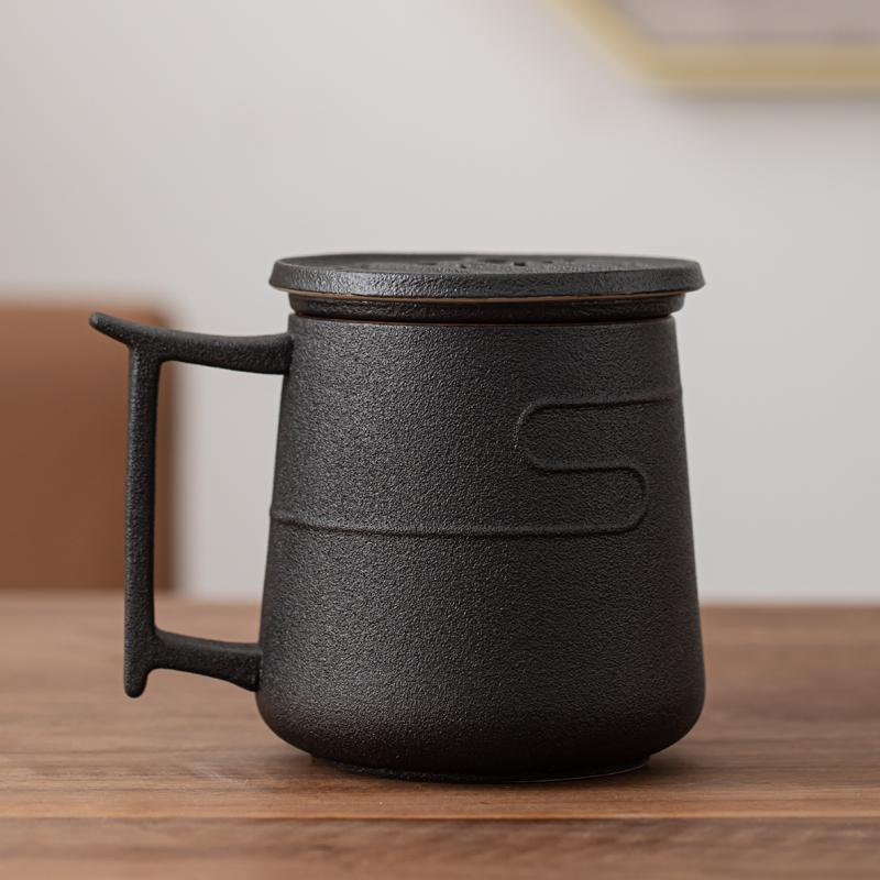 Boutique ceramic tea cup with lid filter household personal gift custom office tea separation drinking cup