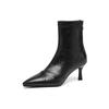 Fashion Women's new pointed retro high-heeled handmade oversized zipper and calf short boots fashion boots elastic boots