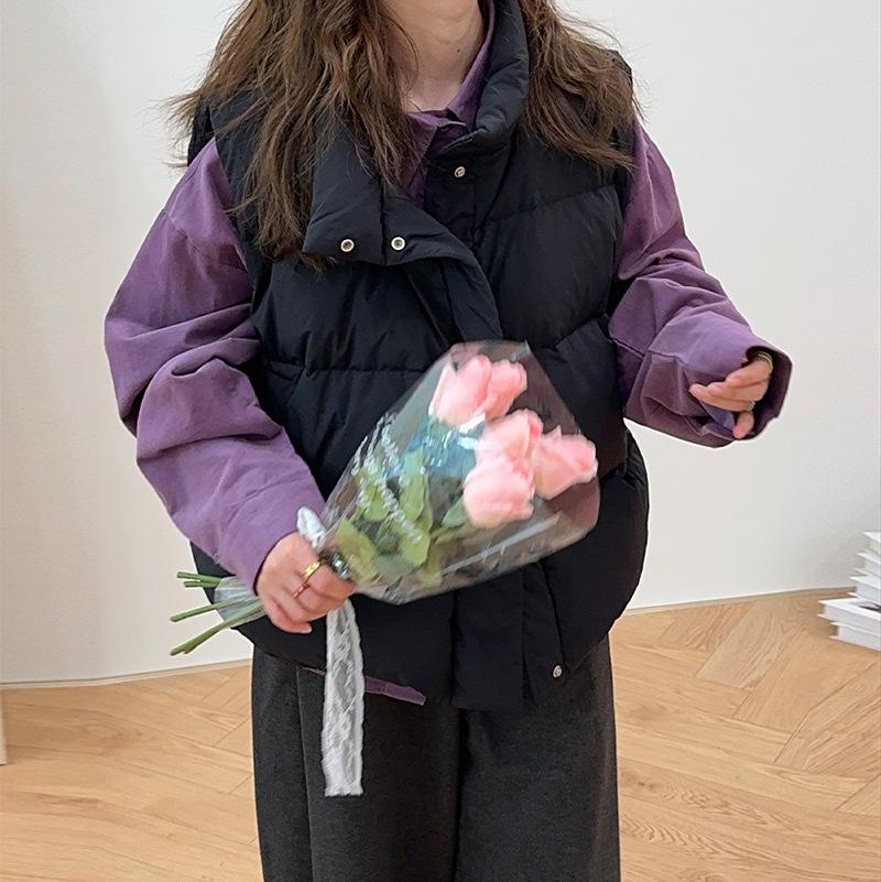 

Vest women s 2025 autumn and winter fashion lazy meat cover small white duck down thin vest tide one size fits all чёрный