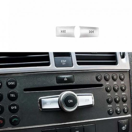 Volume Button Sticker Trim Matte Silver 10-14 Car Console For Benz E-Class W212