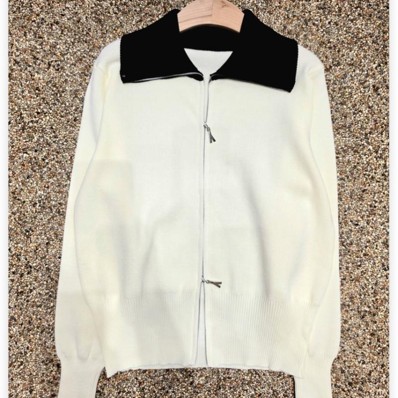Shop   Women S 2 Way contraSt Collar lS Knit Cardigan Navy 21dS Wcd260100