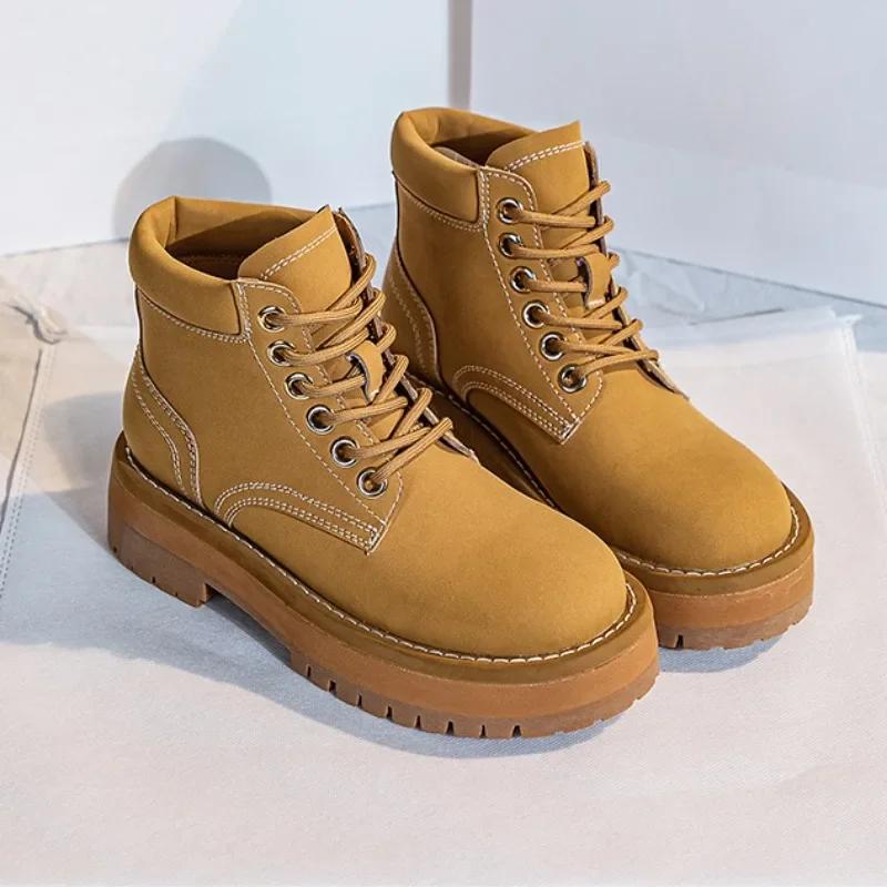 Fashion Luxury Cowhide Platform Increased Western Cowboy Boots Shoes for Women Designer Casual Wear-resistant Women's Ankle Boots