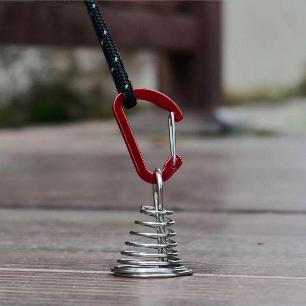 6Pcs Aluminum Zinc Zinc Alloy Outdoor Camping Deck Nail Stainless Steel Fixed Tent Rope Buckle Hiking