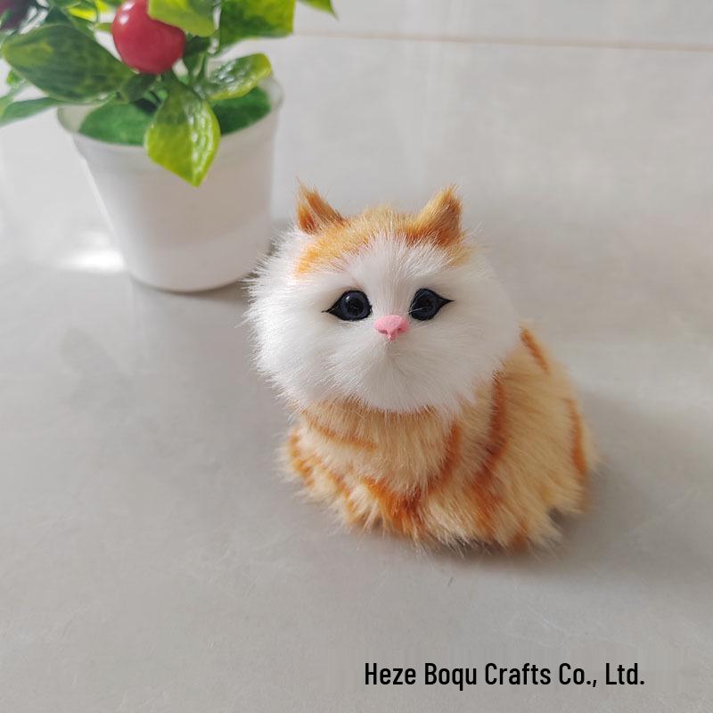 Figurină Pisică Miorlăindă Mini - Ornament Animal Realizat Manual pentru Magazine de Cadouri și Locuri Pitorești