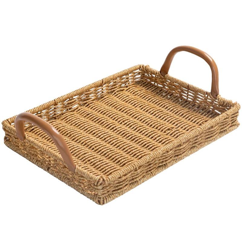 

Rattan bread basket afternoon tea tray household fruit basket living room tea table food basket entrance key