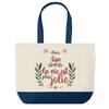 Sac shopping - PLANETEE - Lisa la vie est plus jolie - Bleu - Coton - 40 x 45 cm