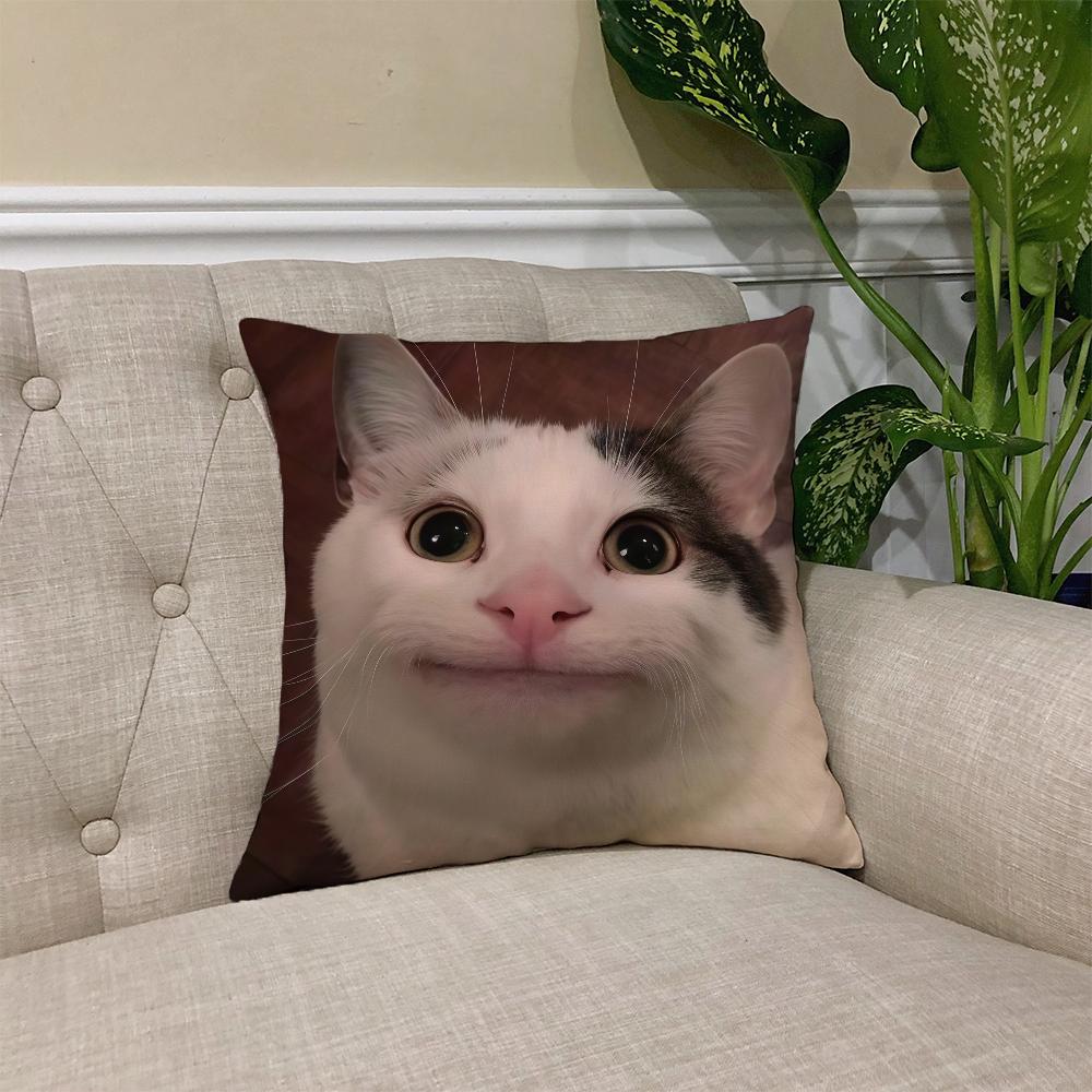 cushion Funny cover Square Sofa Cushion Meme Cover Casual Cat Skin-Friendly Comfortable Pillow Cover