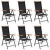 Day and Night - Day and Night Folding Garden Chairs 6 Units Black Textilene