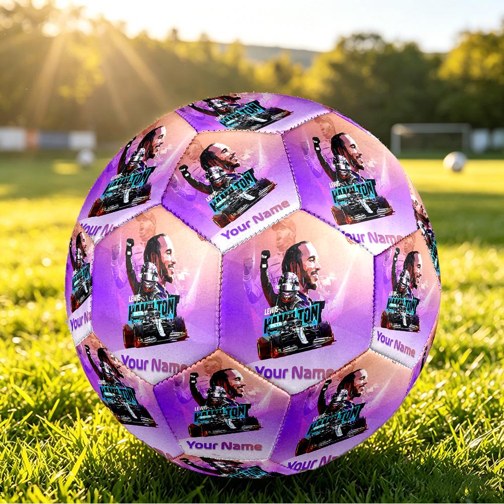 Lewis Hamilton L Size 5 Football, Custom Name Text Personalized Soccer Ball Sport Training Gift