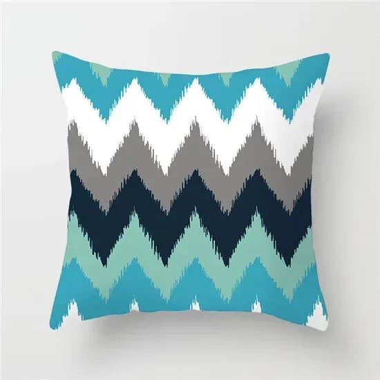 Geometric Cushion Covers Yellow Plaid Stripes Print Pillow Case For Home Chair Sofa Decoration Pillowcases 45cm*45cm