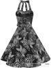 2026 Women's Summer Backless Halter Dress with Retro Print