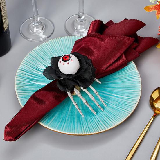Halloween Napkin Ring Pumpkin Eyeball Spider Skull Napkin Holder for Dinner Table