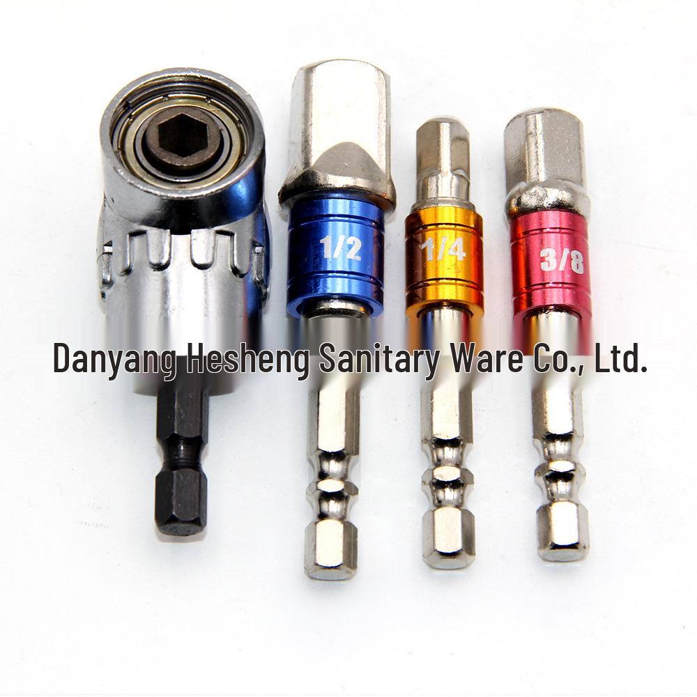 3-Piece Hex Socket Impact Wrench Adapter Set (1/2", 3/8", 1/4") for Electric Screwdriver