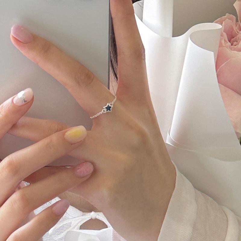 VENTFILLE CopperChain Colour Zircon Ring for Women Girl Gift Design Versatile Ins Jewelry Dropshipping