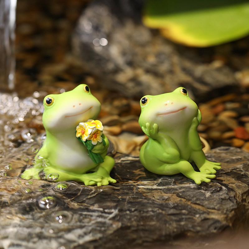 Charmantes kleiner Frosch Harz Blumentopf & Wasserspiel für Gartengestaltung.