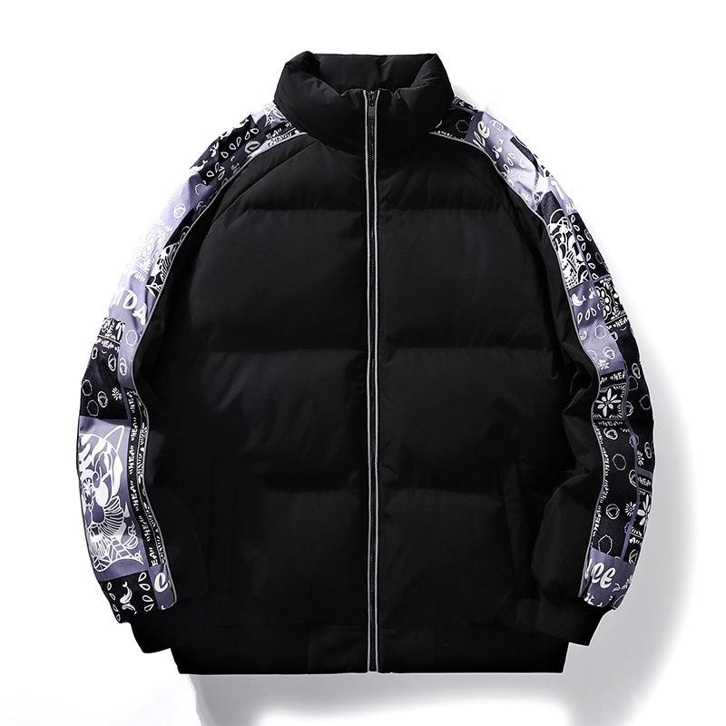 

Hong Kong Zai Cotton-padded Clothes Men s Winter Thickened Warm Stand-up Collar Trend Youth Casual Cotton-padded Jacket Men s Clothing 3XL чорний