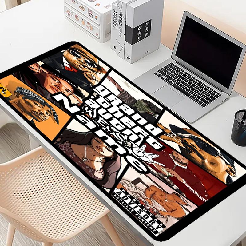 Benutzerdefinierter Name Personalisierte Grand Theft Auto VI Muster Mauspads, Laptop PC Schreibtischunterlage, Dekorative Schreibtischmatte für Zuhause Tastaturpad Geschenk