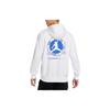 Jordan Printed  Logo Drawstring Hoodie with Long Sleeves Men Hoodie White DV1291-100