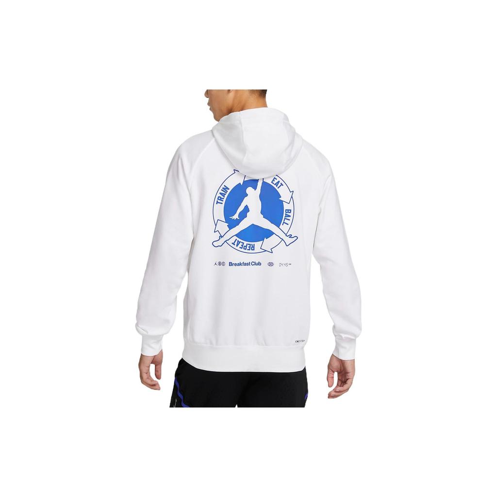 Jordan Printed  Logo Drawstring Hoodie with Long Sleeves Men Hoodie White DV1291-100